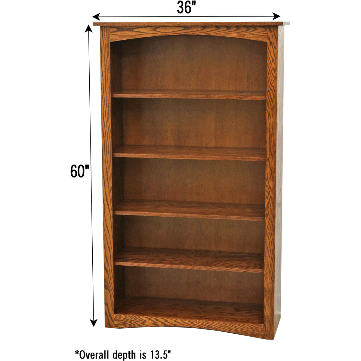 Seattle Solid Oak Wood 60" Bookcase | MC