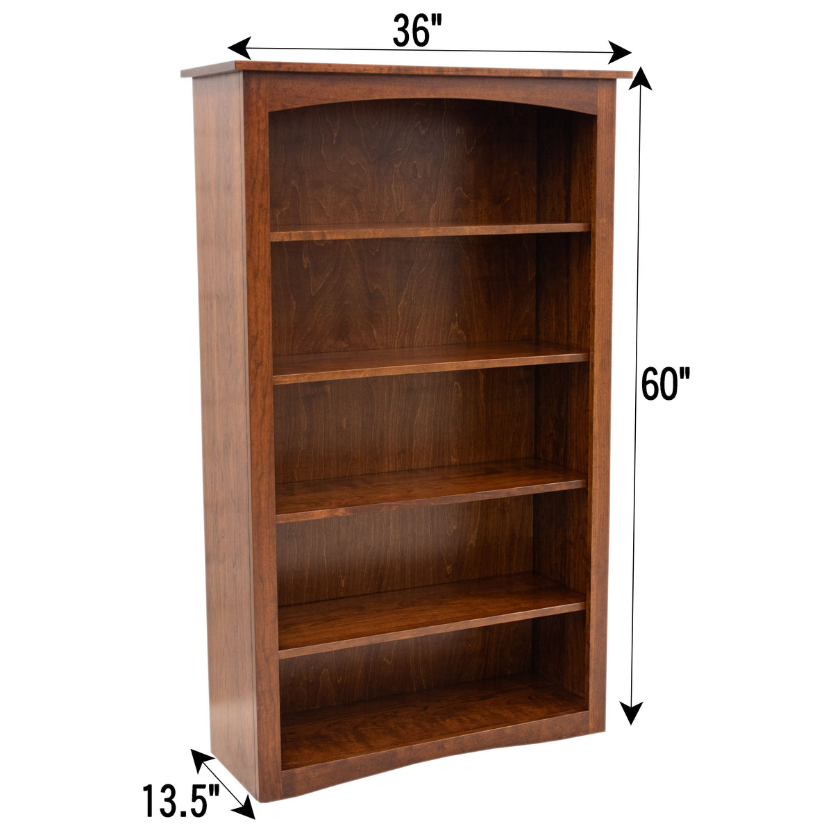 Seattle Solid Cherry Wood 60" Bookcase | MC