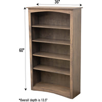 Seattle Solid Maple Wood 60" Bookcase | DB