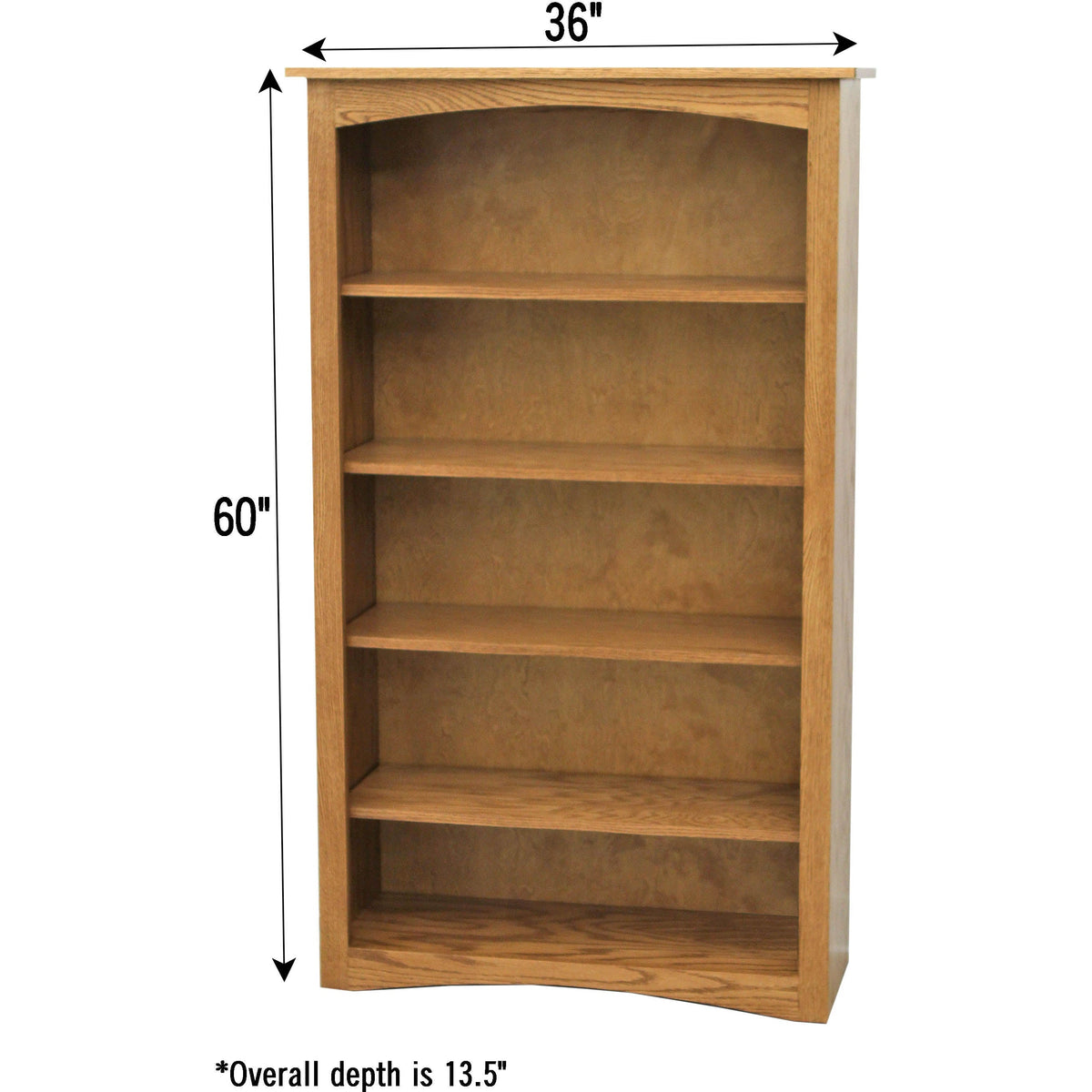 Seattle Solid Oak Wood 60" Bookcase | FW