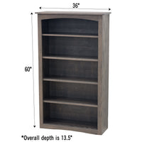Seattle Solid Oak Wood 60" Bookcase | SB