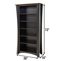 Brookstone Black & Elm Wood Bookcase | M-EB&E-MC