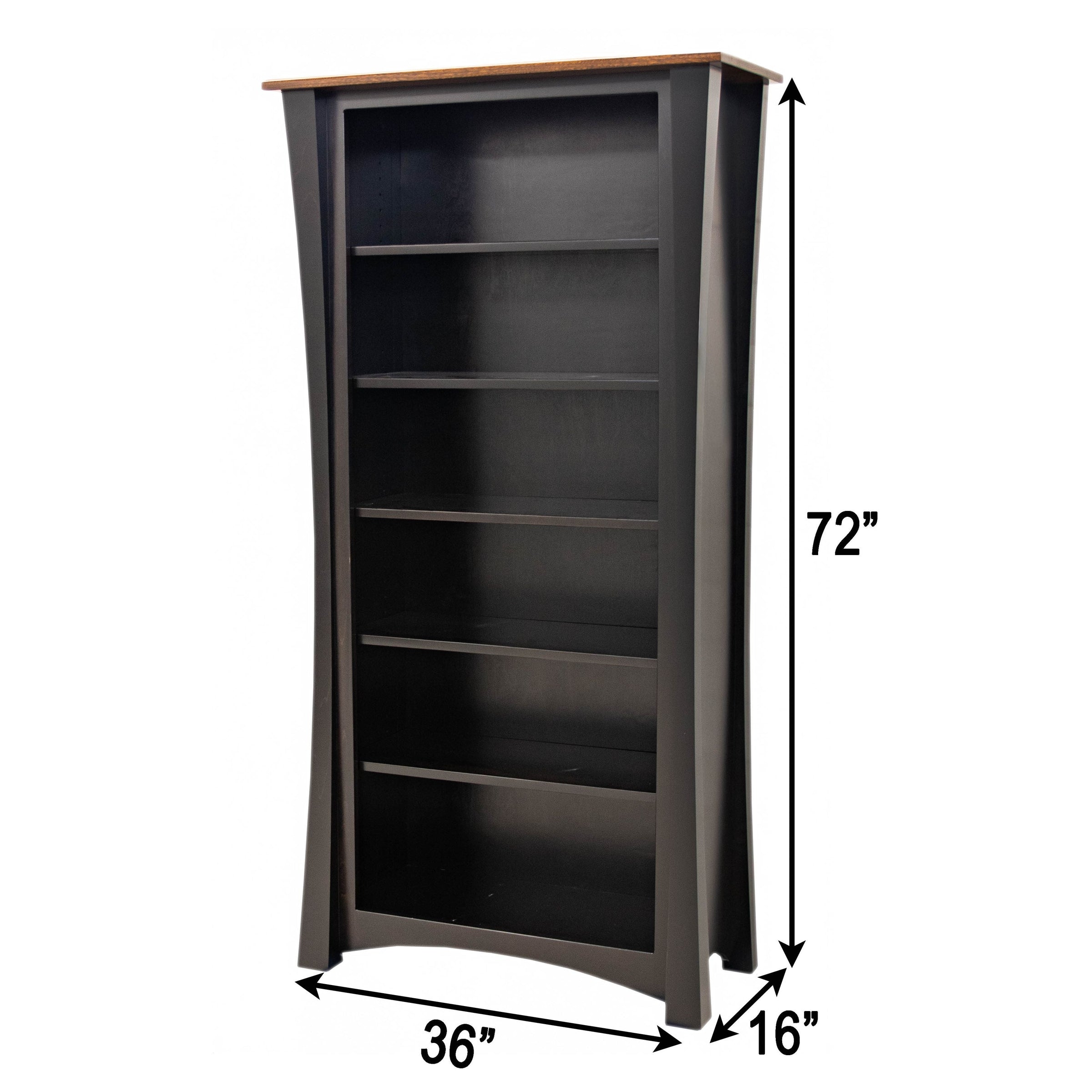 Brookstone Black & Elm Wood Bookcase | M-EB&E-MC