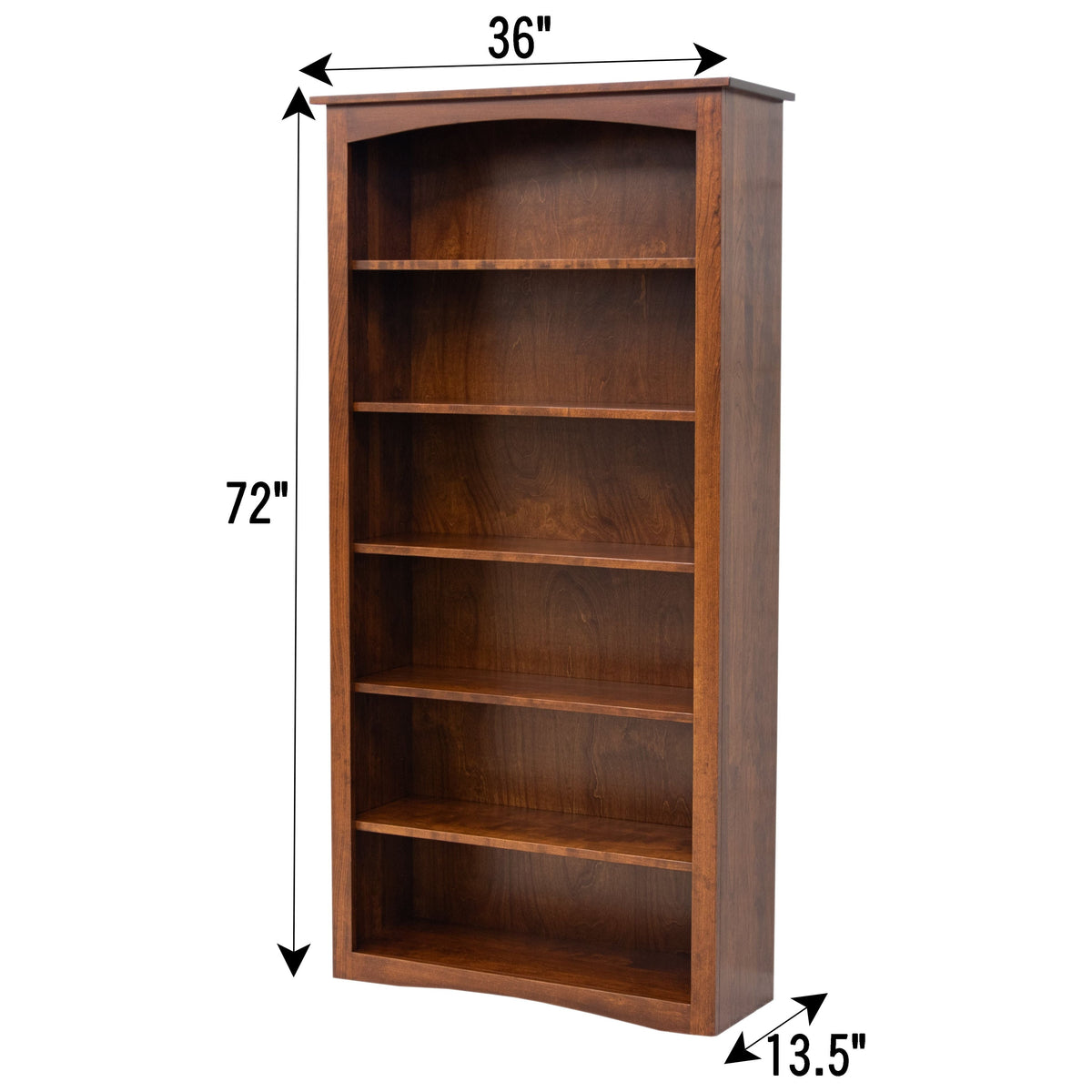 Seattle Solid Cherry Wood 72" Bookcase | MC