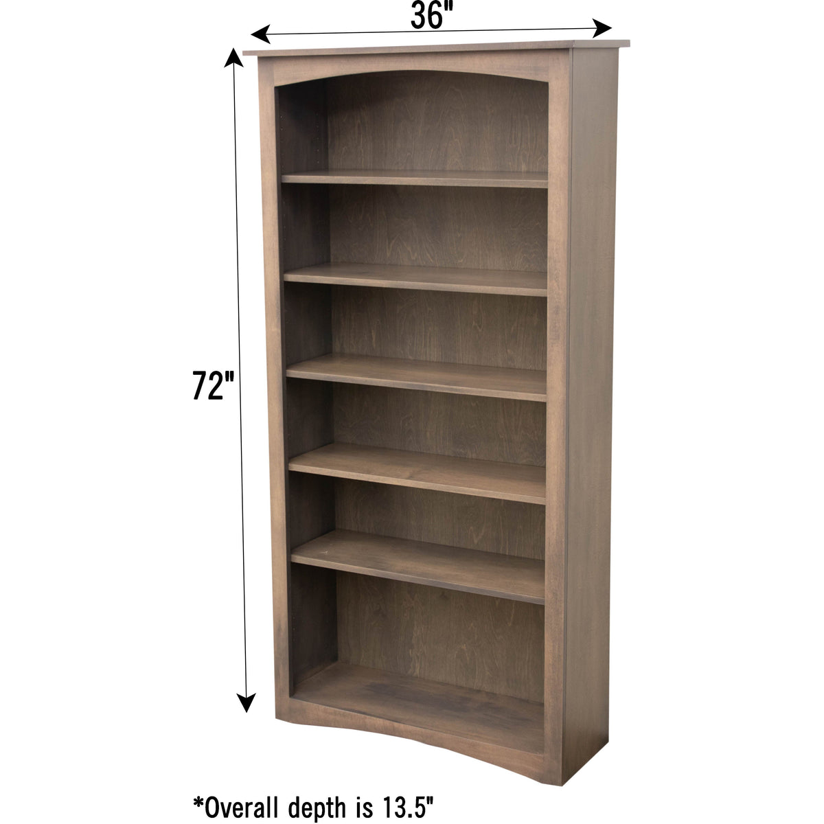 Seattle Solid Maple Wood 72" Bookcase | DB