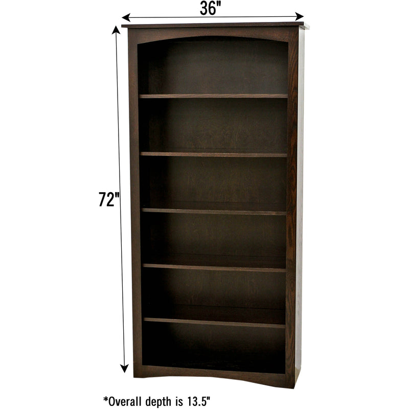 Seattle Solid Oak Wood 72" Bookcase | EB