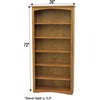 Seattle Solid Oak Wood 72" Bookcase | FW