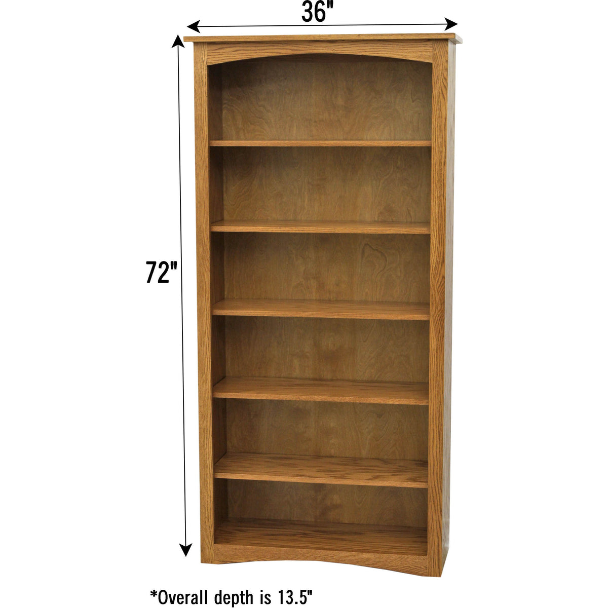 Seattle Solid Oak Wood 72" Bookcase | FW