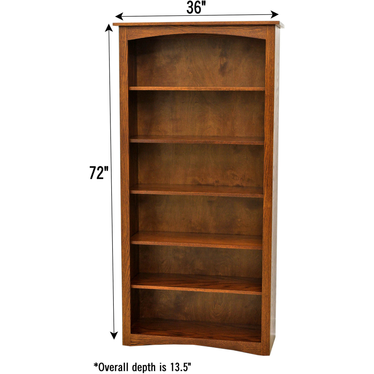 Seattle Solid Oak Wood 72" Bookcase | MC