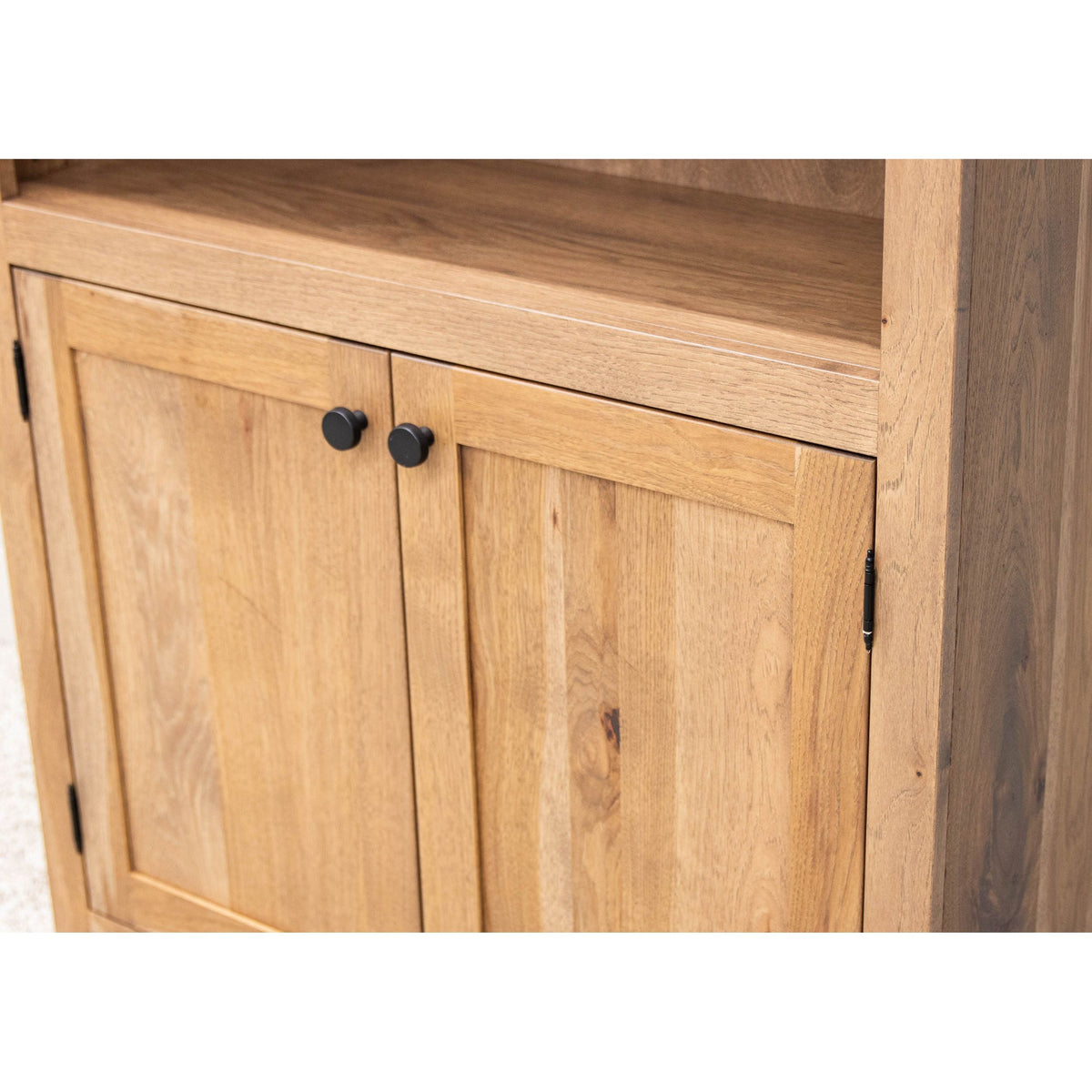 Straight Seattle Solid Hickory Wood 72" Bookcase with Doors | WB