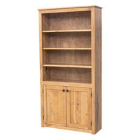 Straight Seattle Solid Hickory Wood 72" Bookcase with Doors | WB