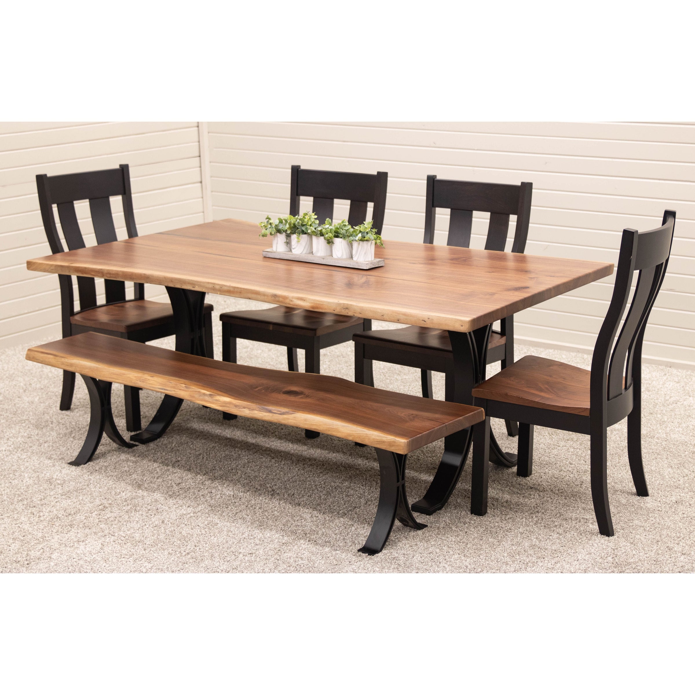 Utah Black & Wood Side Dining Chair | M-EB&W-NAT