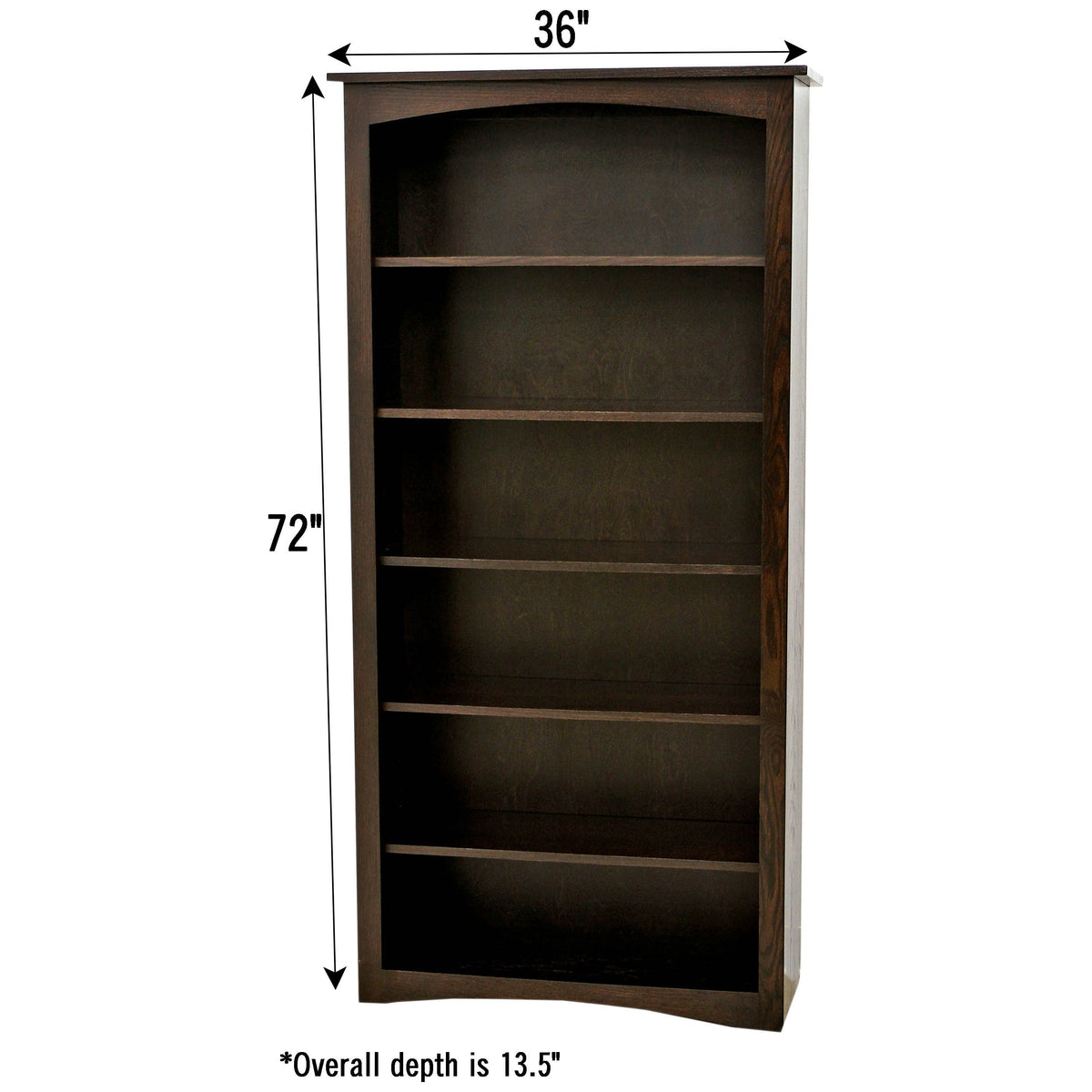 Seattle Solid Walnut Wood 72" Bookcase | CO