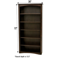 Seattle Solid Oak Wood 72" Bookcase | GY