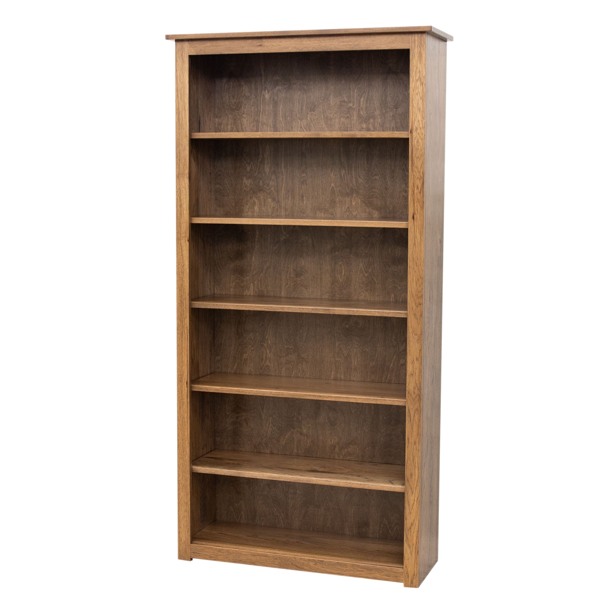 Straight Seattle Solid Hickory Wood 72" Bookcase | CO