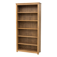 Straight Seattle Solid Hickory Wood 72" Bookcase | WB