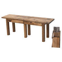 Square Leg Hickory Wood Expandable Dining Bench | CO