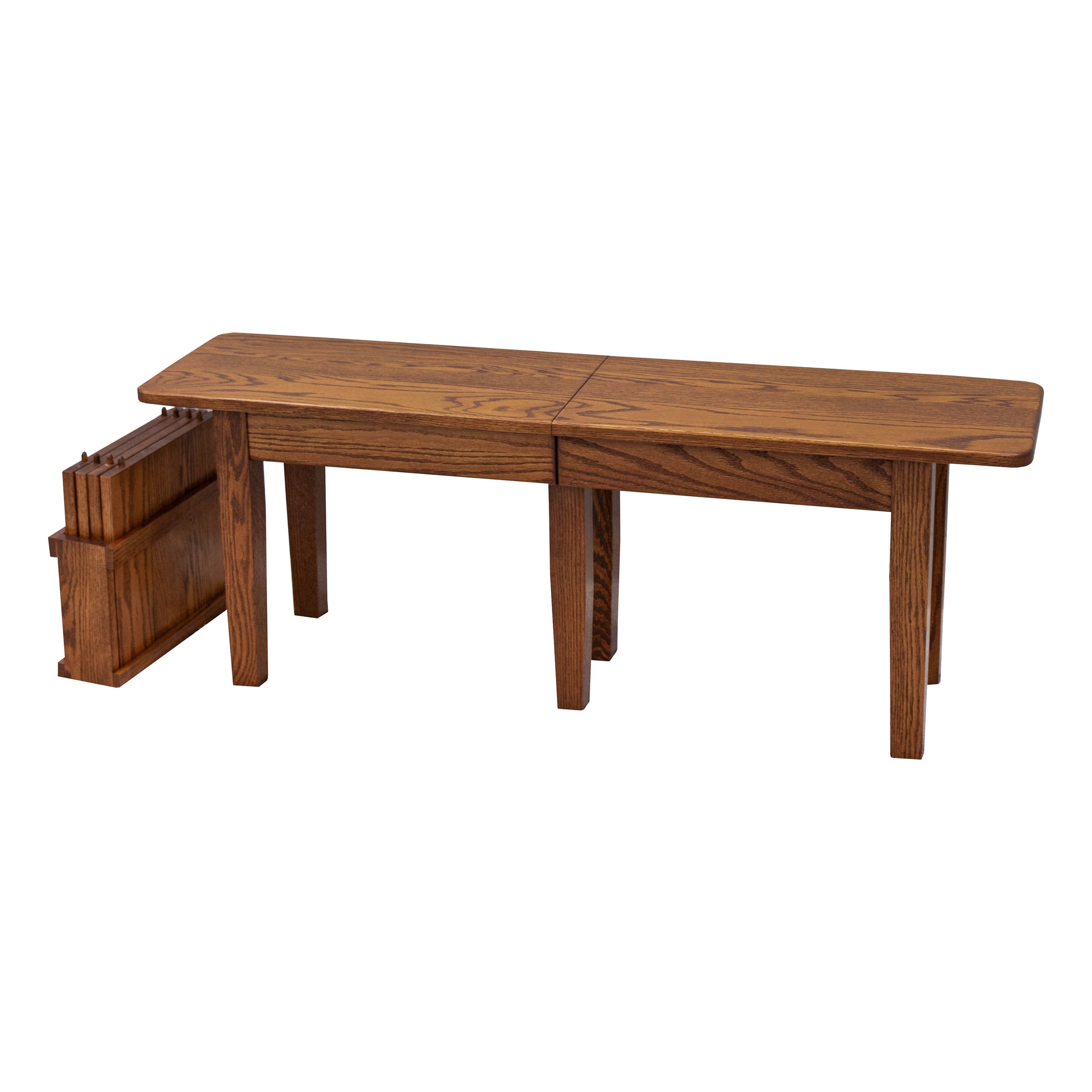 Seattle Shaker Leg Oak Wood Expandable Dining Bench | ASB