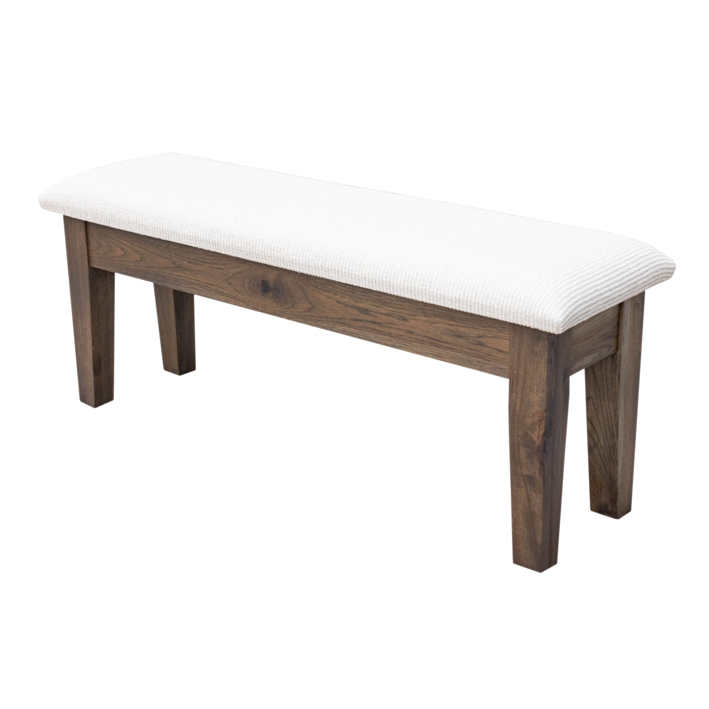 48" Hickory Wood Upholstered Hearty Shaker Heavy Leg Bench | SB-R1-162