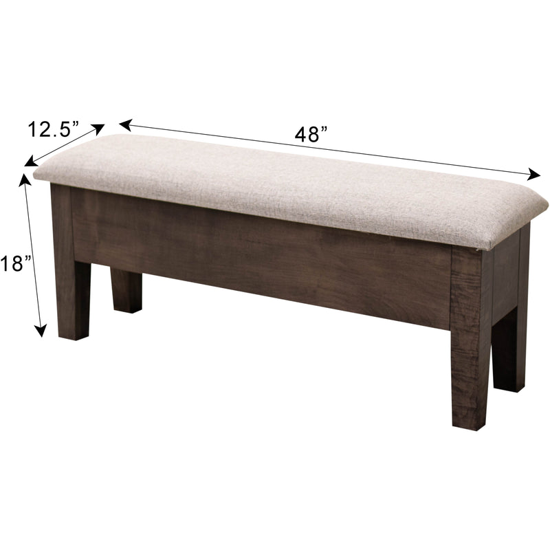 48" Amish Classic Heavy Leg Bench with Storage