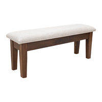 48" Walnut Wood Upholstered Hearty Shaker Leg Bench | CO-22-63