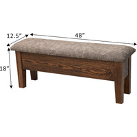 48" Amish Classic Heavy Leg Bench with Storage