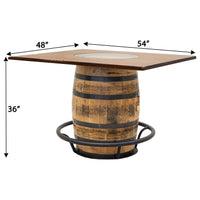 Rectangle Whiskey Personalized Rustic Quarter Sawn White Oak Wood Single Barrel Pub Table | GB