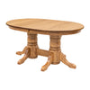 Amish Standard Double Pedestal Oak Wood Extending Dining Table | S-14