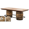 Whiskey Personalized Rustic Quarter Sawn White Oak Double Barrel Pub Table | GB