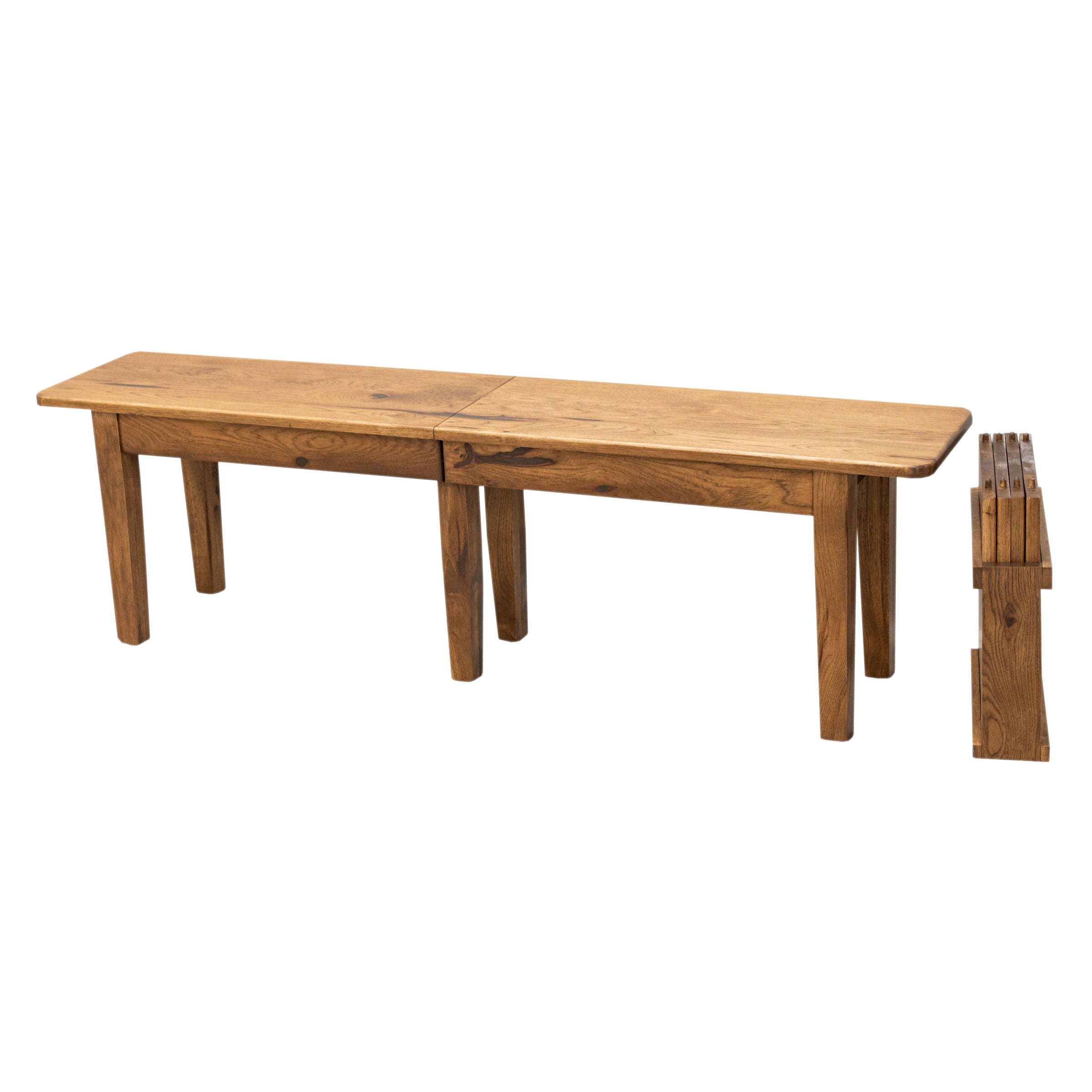 Seattle Shaker Hickory Wood Expandable Dining Bench | HC