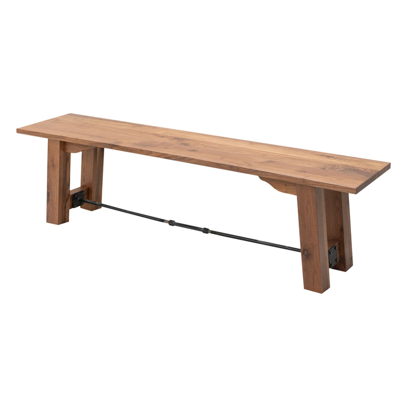 Springdale Trestle Walnut Wood Dining Bench | NAT
