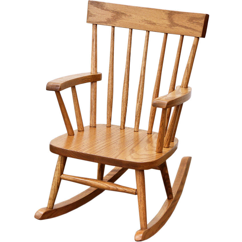 Child's Amish Oak Wood Comb Back Rocker | FW