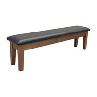 48" Walnut Wood Upholstered Hearty Shaker Leg Bench | CO-BLK