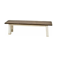 Farmhouse White & Wood Dining Bench | M-CS&DCD