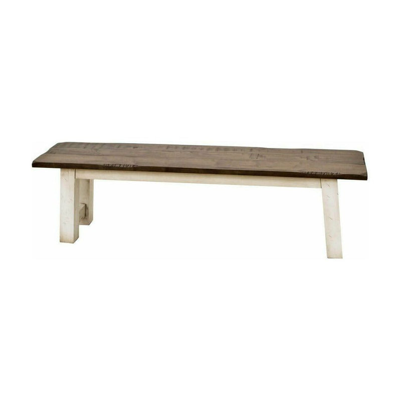 Farmhouse White & Wood Dining Bench | M-CS&DCD