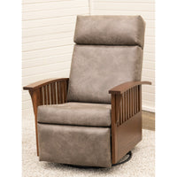 Amish Mission Swivel Glider Recliner with Wood Arms