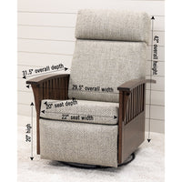 Amish Mission Swivel Glider Recliner with Wood Arms