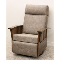 Amish Mission Swivel Glider Recliner with Wood Arms | 22-61