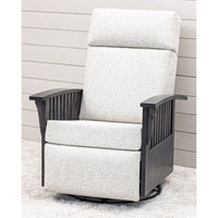 Amish Mission White Swivel Glider Recliner with Wood Arms | 22-63