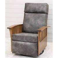 Amish Mission Swivel Glider Recliner with Wood Arms