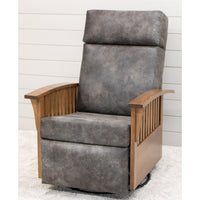 Amish Mission Swivel Glider Recliner with Wood Arms | 22-67