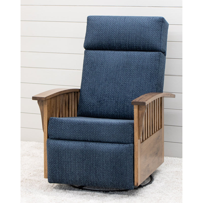 Amish Mission Swivel Glider Recliner with Wood Arms