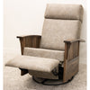 Amish Mission Swivel Glider Recliner with Wood Arms
