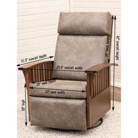 Amish Mission Swivel Glider Recliner with Wood Arms