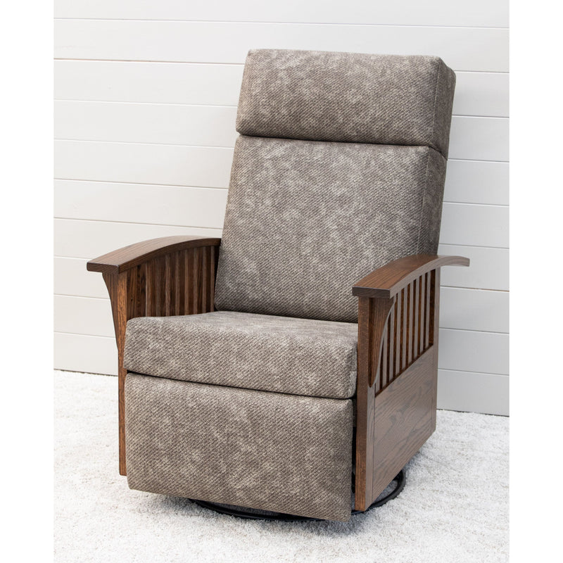 Amish Mission Swivel Glider Recliner with Wood Arms