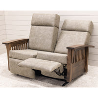 Amish Mission Reclining Loveseat with Wood Arms
