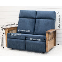 Amish Mission Reclining Loveseat with Wood Arms