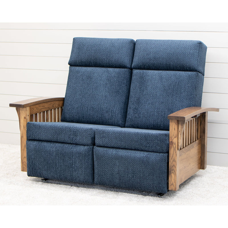 Amish Mission Reclining Loveseat with Wood Arms