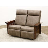 Amish Mission Reclining Loveseat with Wood Arms | 1072-B