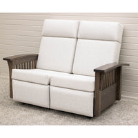 Amish Mission Reclining Loveseat with Wood Arms